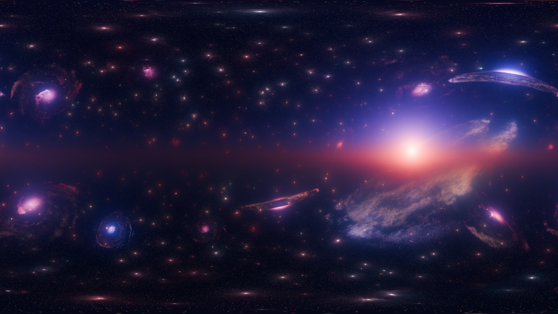 Pack 7 Atmospheres with Galaxies HDRIs Low-poly 3D model_9