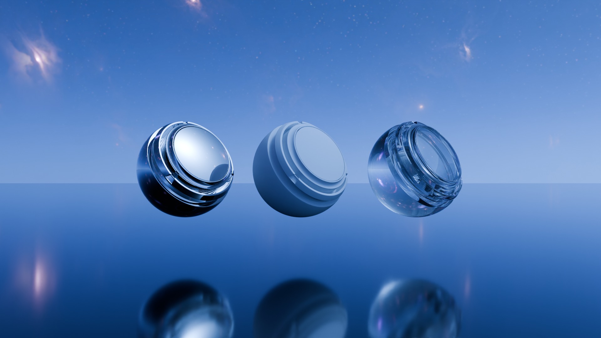 Pack 7 Atmospheres with Galaxies HDRIs Low-poly 3D model_29