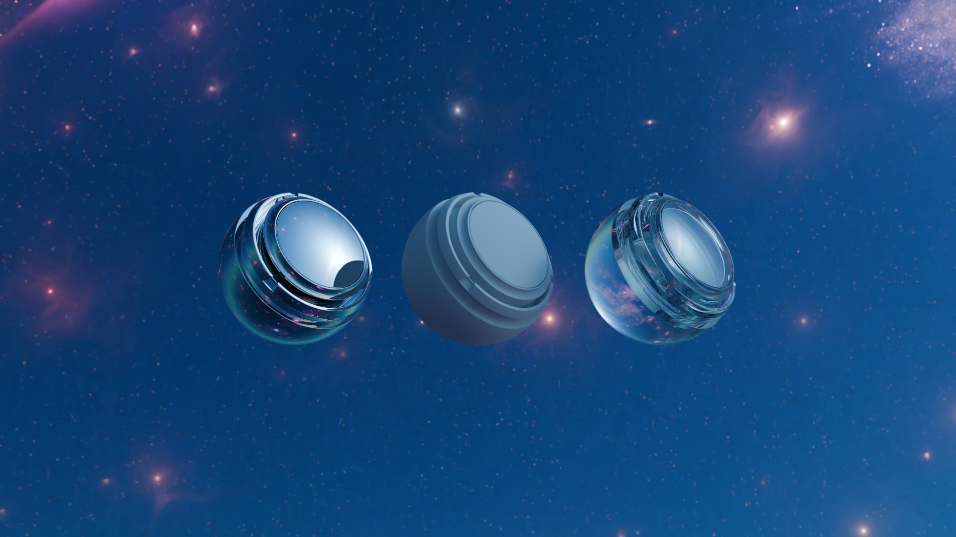 Pack 7 Atmospheres with Galaxies HDRIs Low-poly 3D model_54