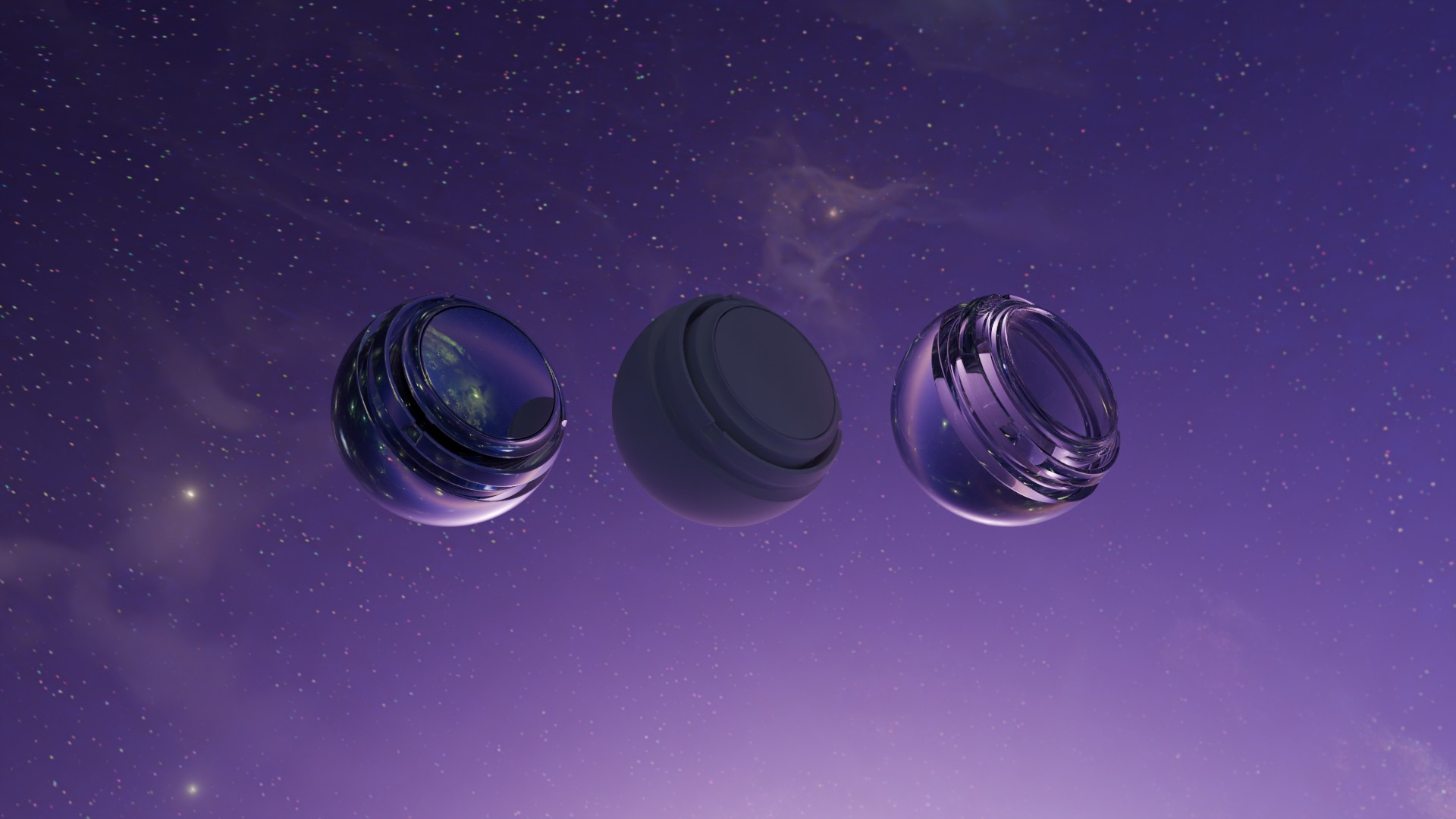 Pack 7 Atmospheres with Galaxies HDRIs Low-poly 3D model_14