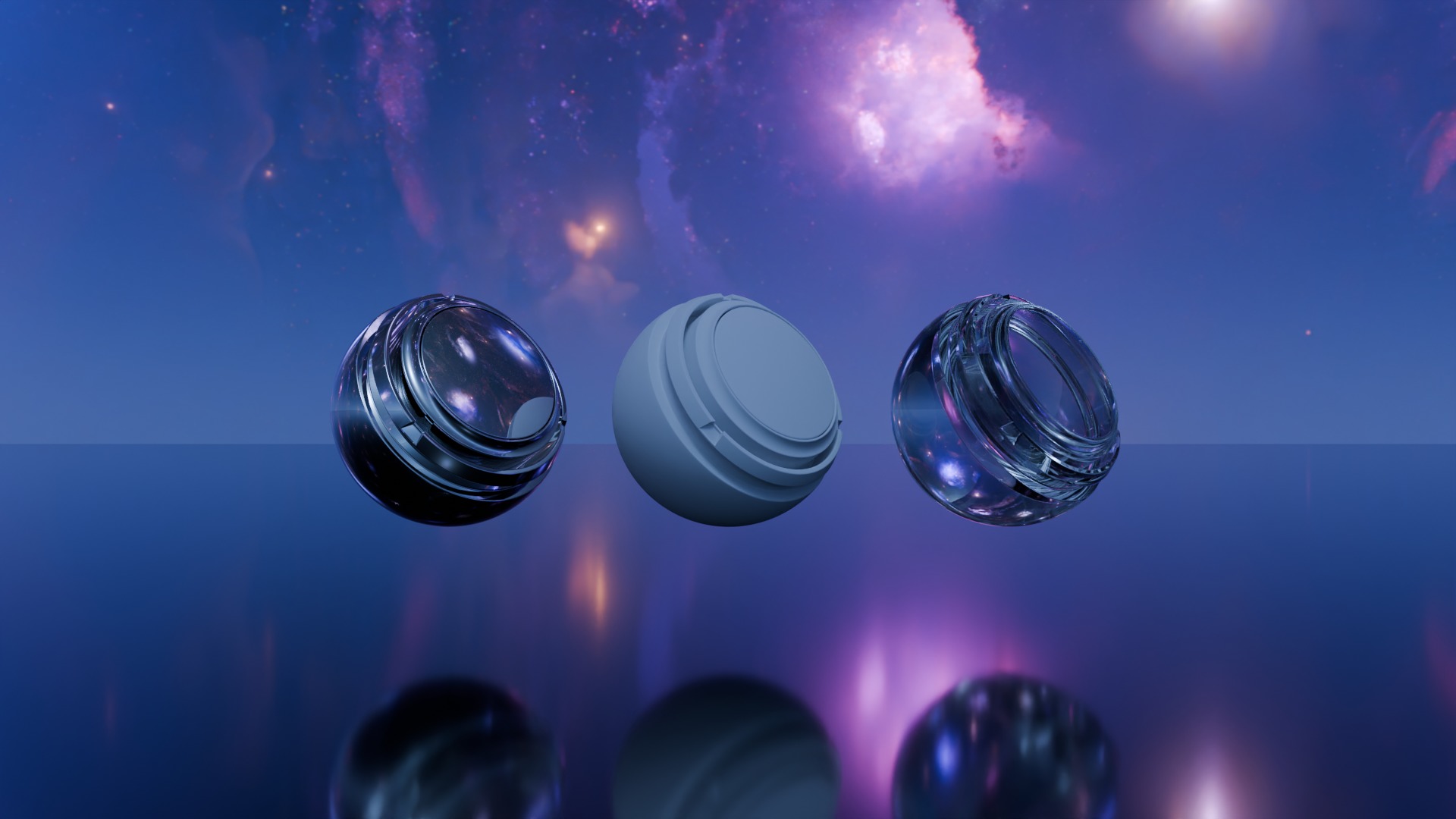 Pack 7 Atmospheres with Galaxies HDRIs Low-poly 3D model_44