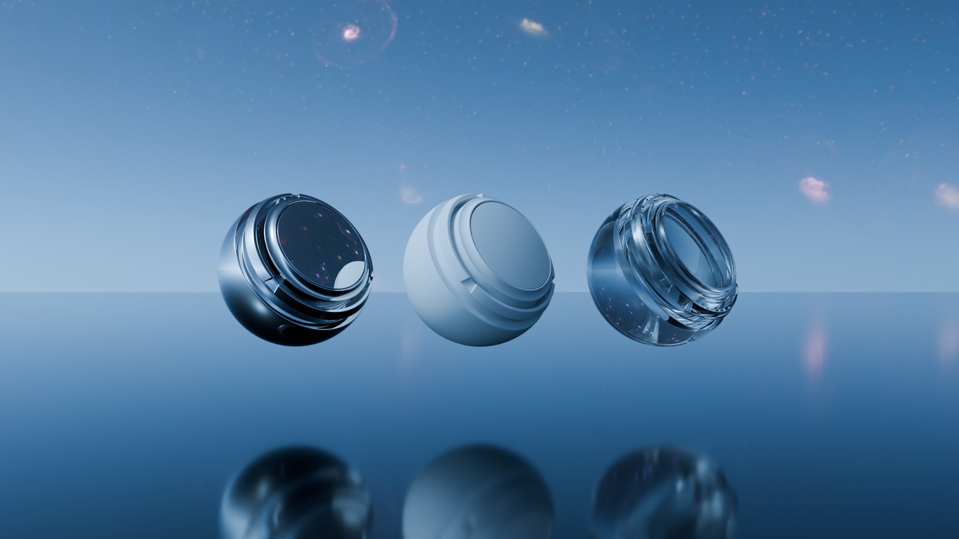 Pack 7 Atmospheres with Galaxies HDRIs Low-poly 3D model_23