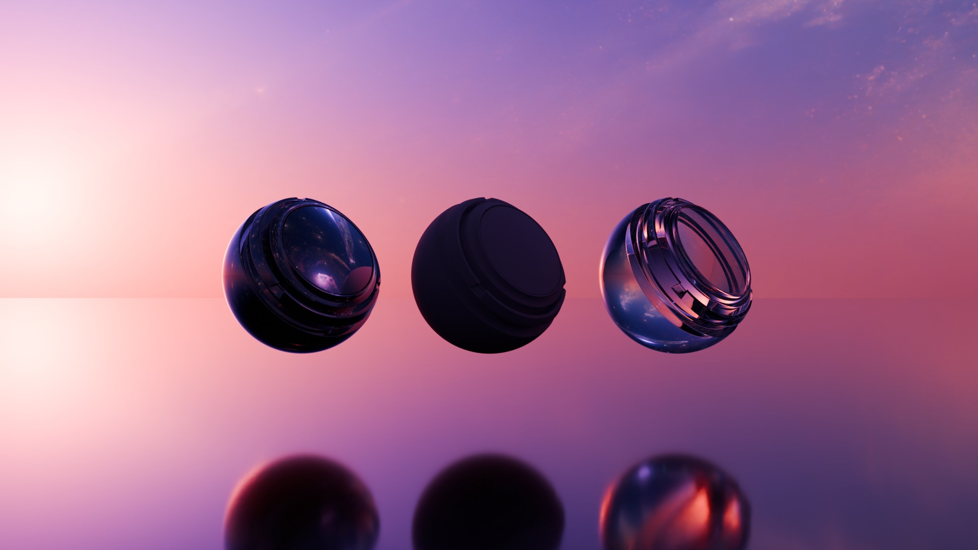 Pack 7 Atmospheres with Galaxies HDRIs Low-poly 3D model_6