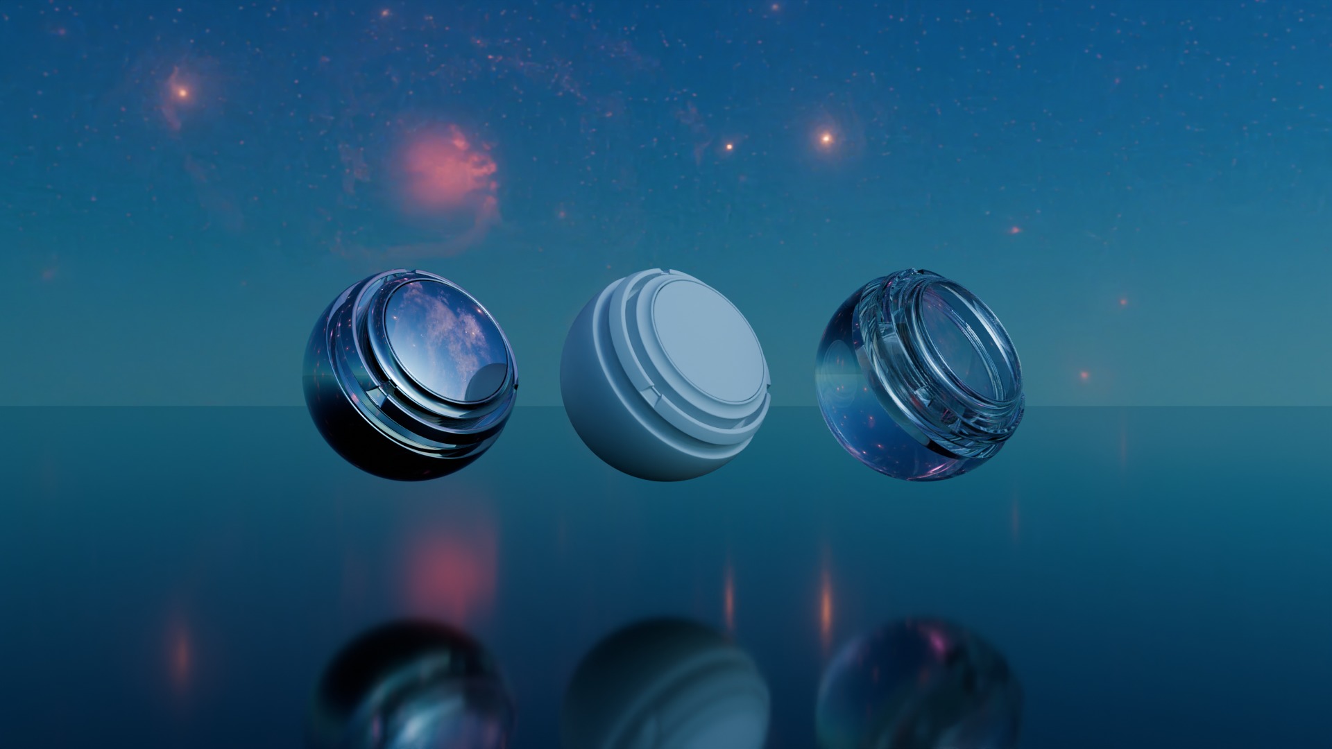 Pack 7 Atmospheres with Galaxies HDRIs Low-poly 3D model_51