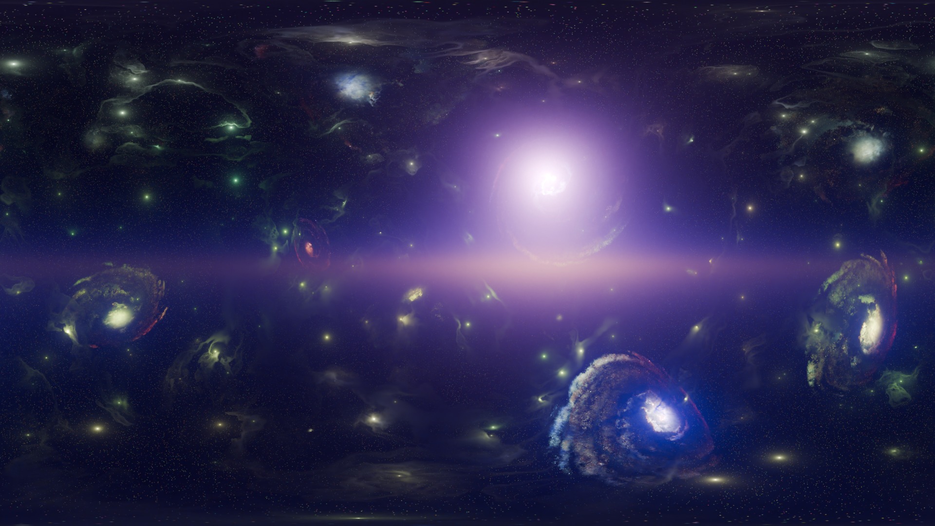 Pack 7 Atmospheres with Galaxies HDRIs Low-poly 3D model_17