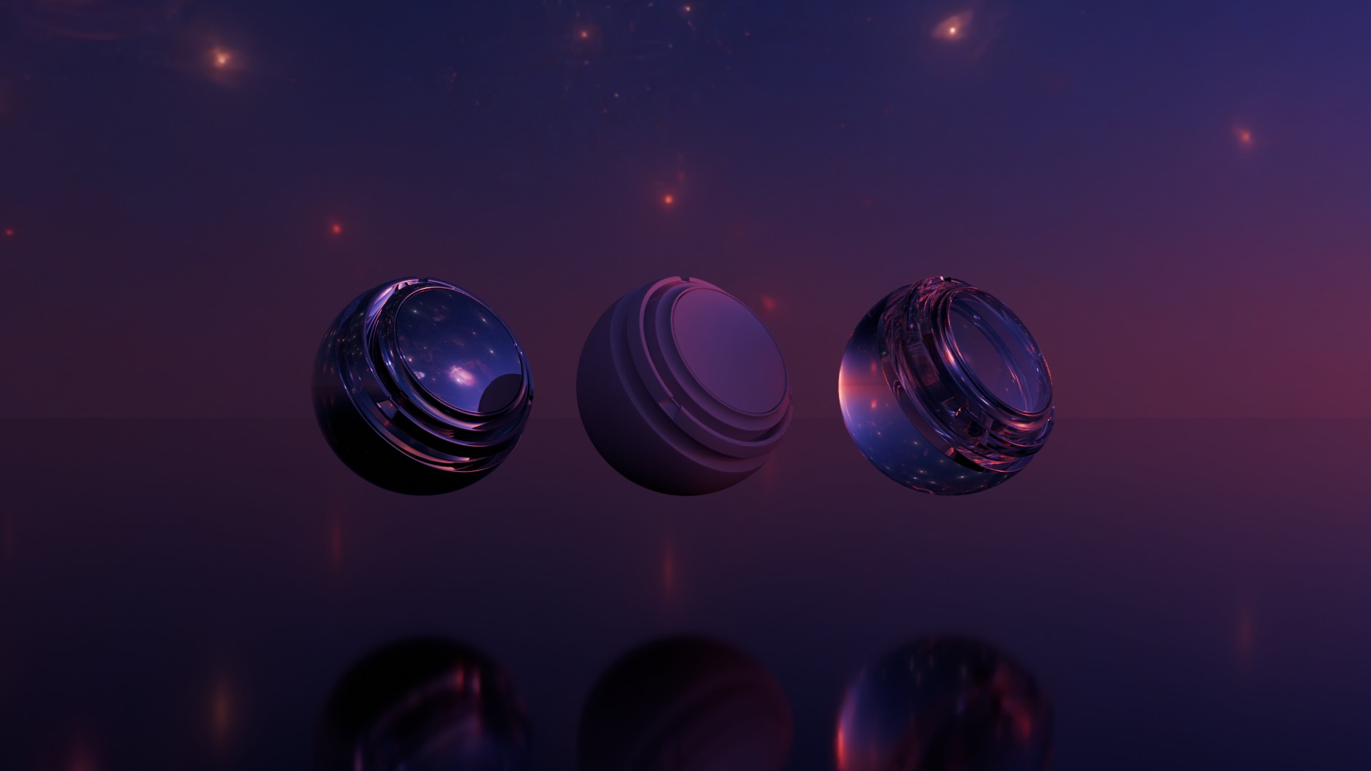 Pack 7 Atmospheres with Galaxies HDRIs Low-poly 3D model_3