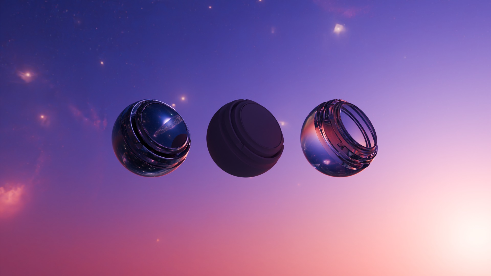 Pack 7 Atmospheres with Galaxies HDRIs Low-poly 3D model_4