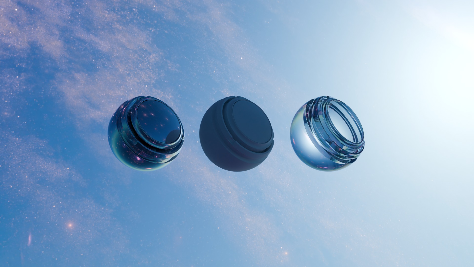 Pack 7 Atmospheres with Galaxies HDRIs Low-poly 3D model_55