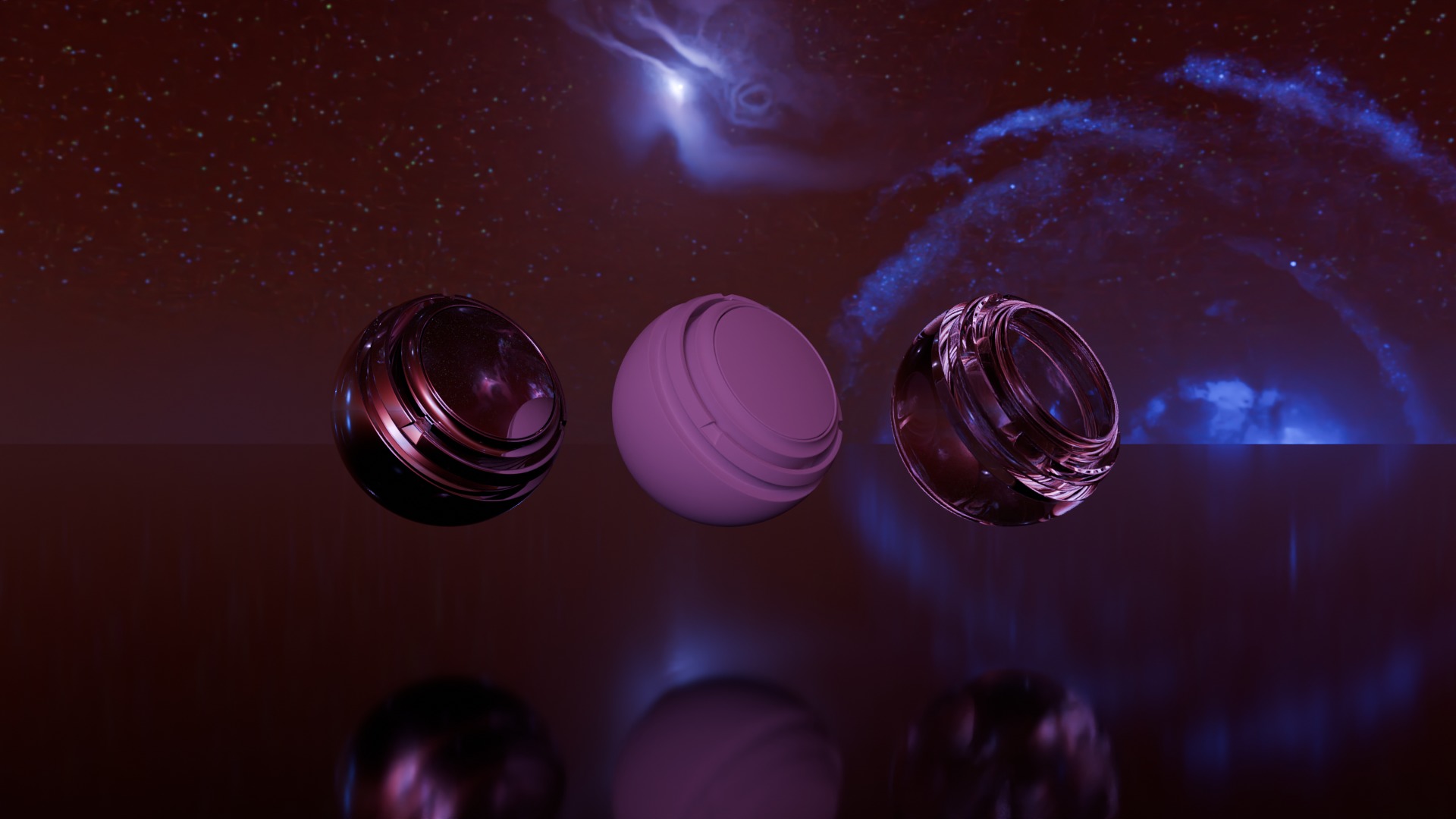 Pack 7 Atmospheres with Galaxies HDRIs Low-poly 3D model_35