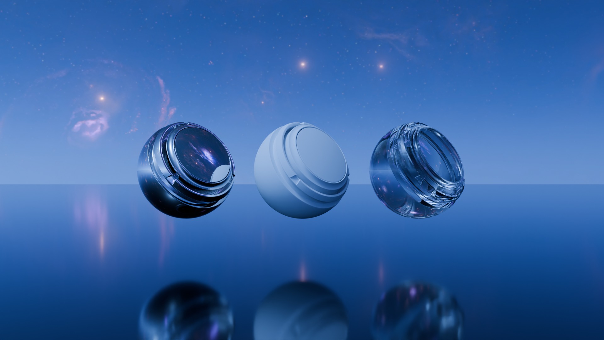 Pack 7 Atmospheres with Galaxies HDRIs Low-poly 3D model_27