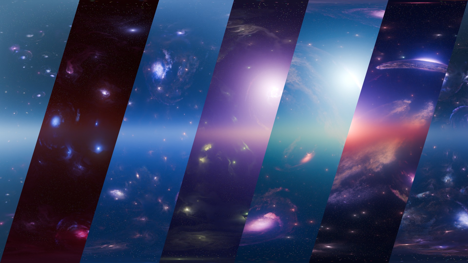 Pack 7 Atmospheres with Galaxies HDRIs Low-poly 3D model_1