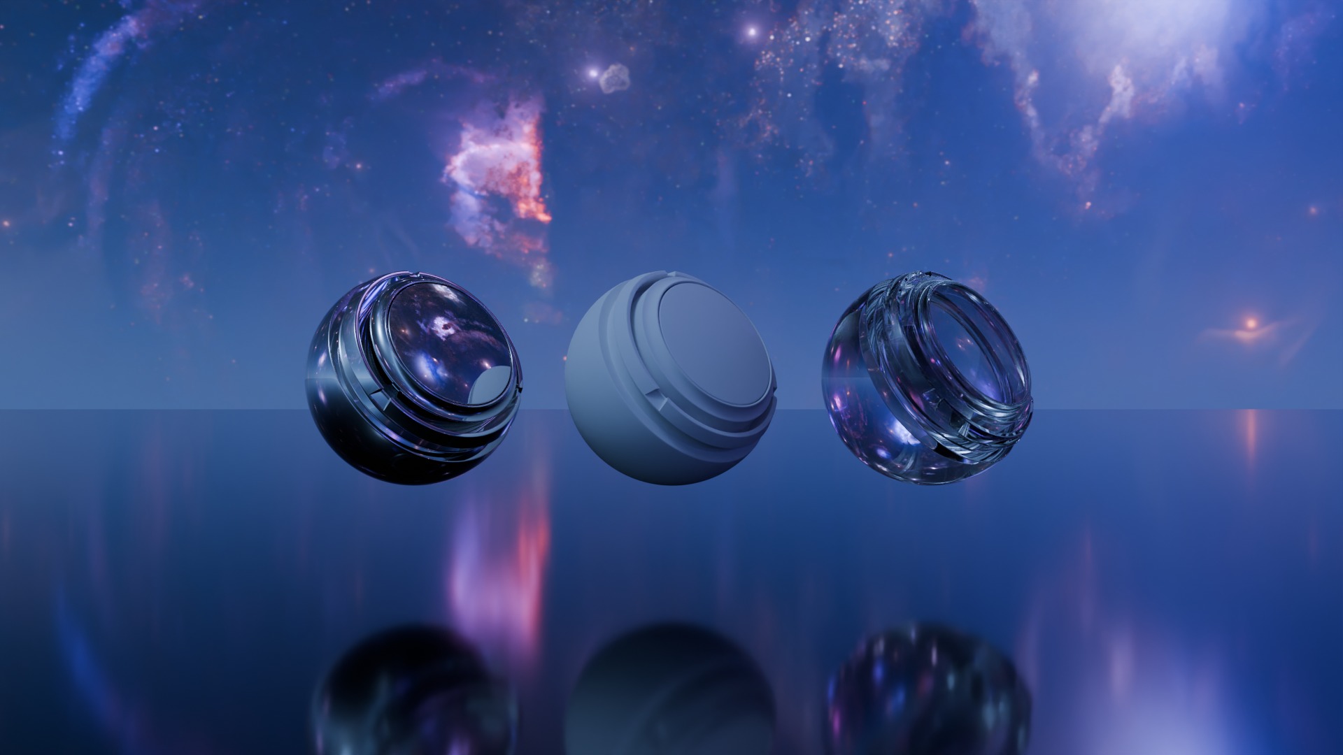 Pack 7 Atmospheres with Galaxies HDRIs Low-poly 3D model_43