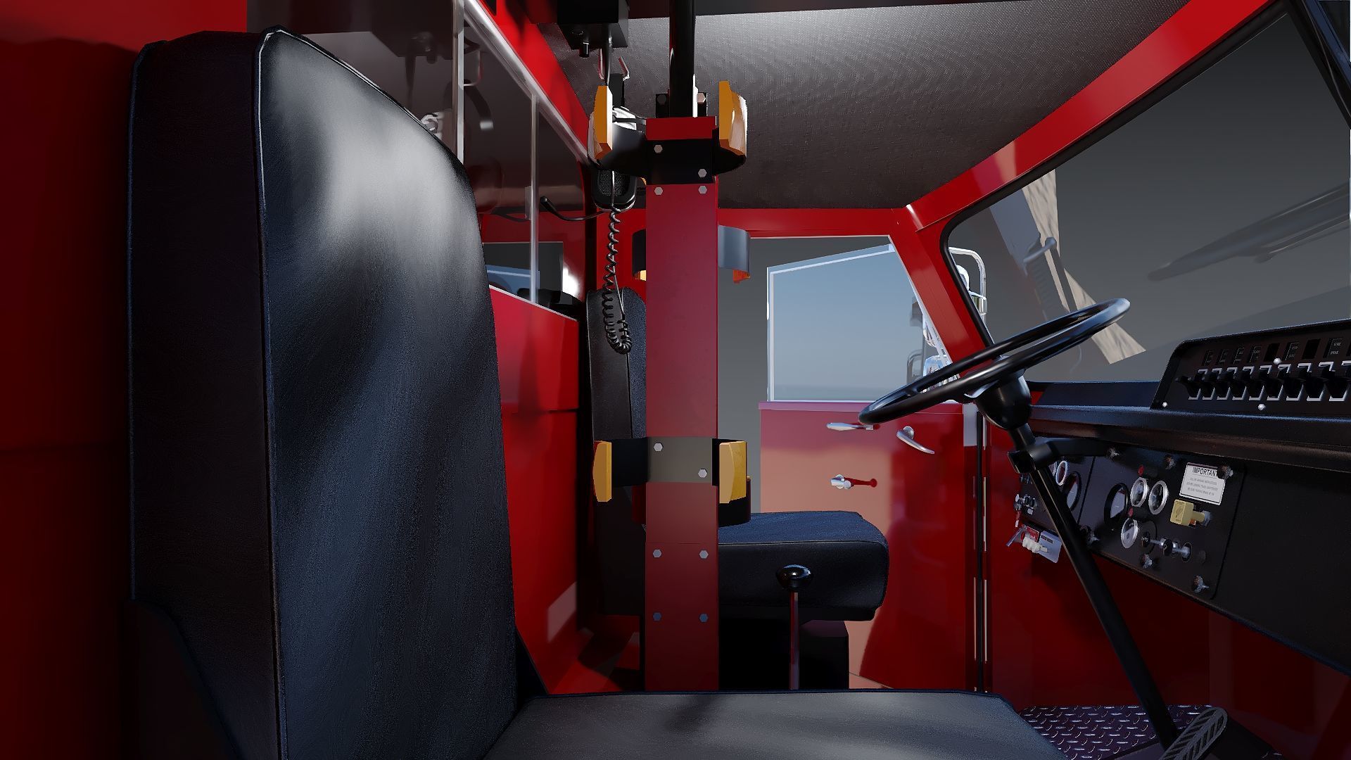 Fire truck American La France 1000 Engine FDNY Low-poly 3D model_20