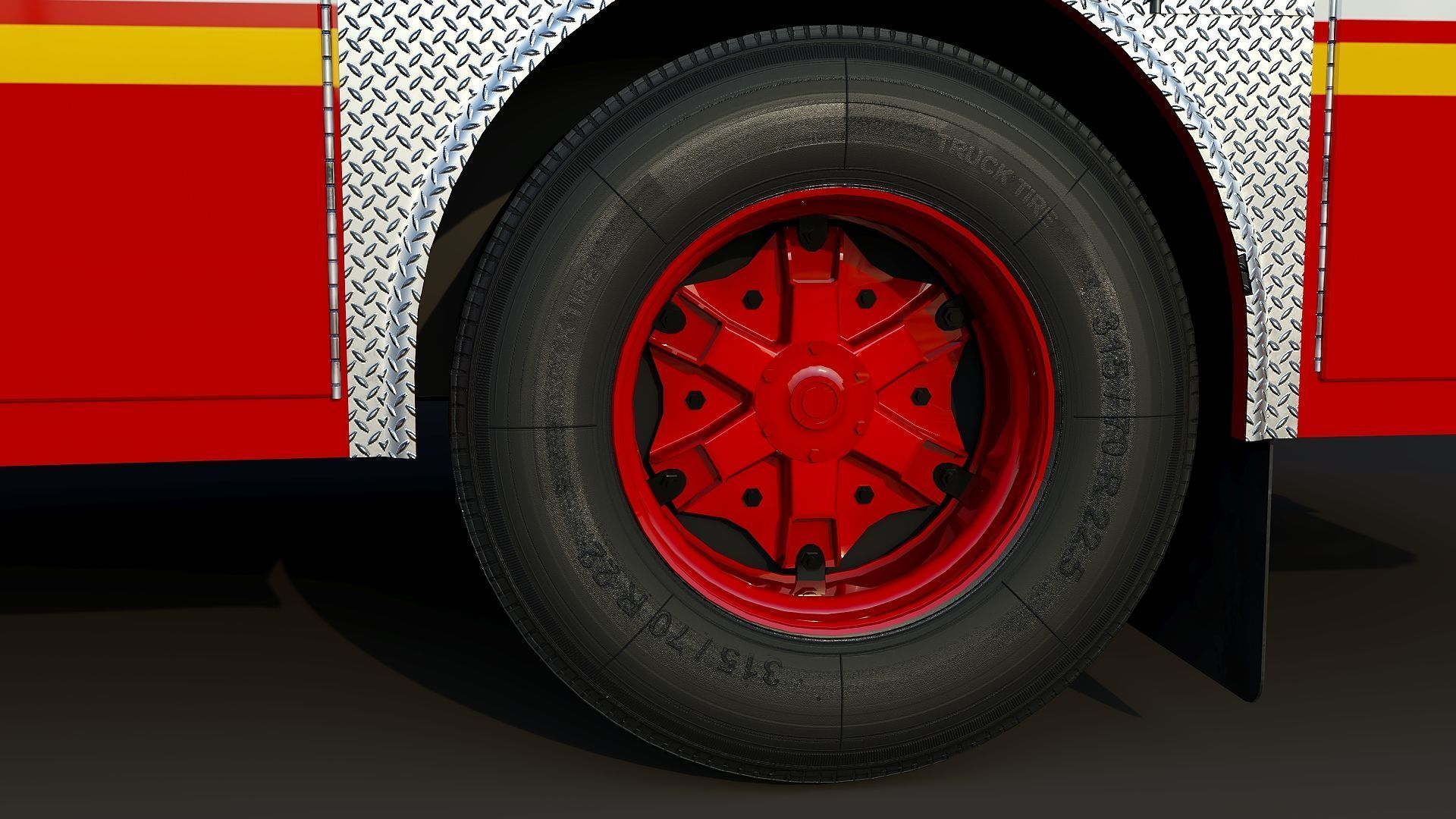 Fire truck American La France 1000 Engine FDNY Low-poly 3D model_30