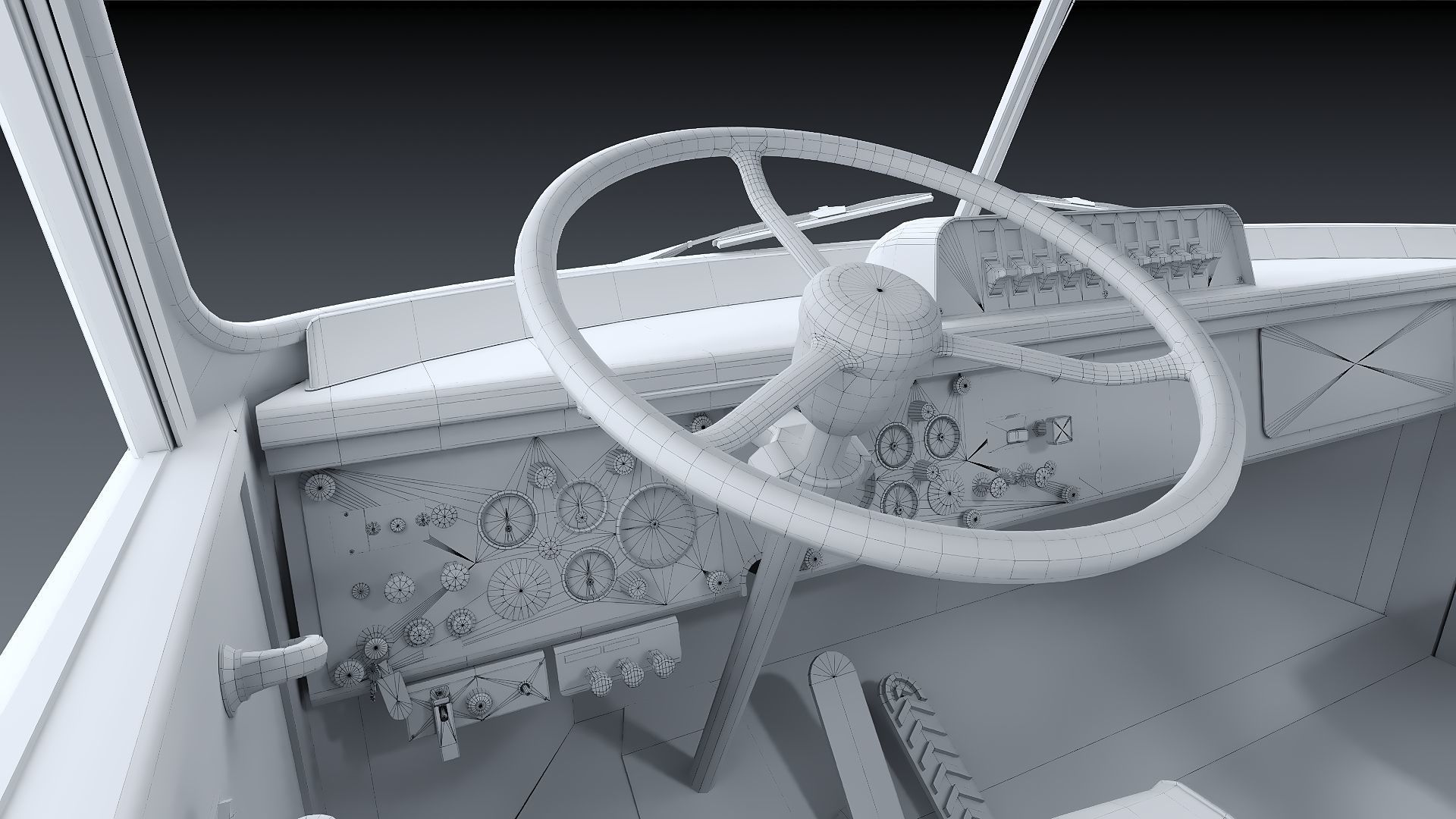 Fire truck American La France 1000 Engine FDNY Low-poly 3D model_36