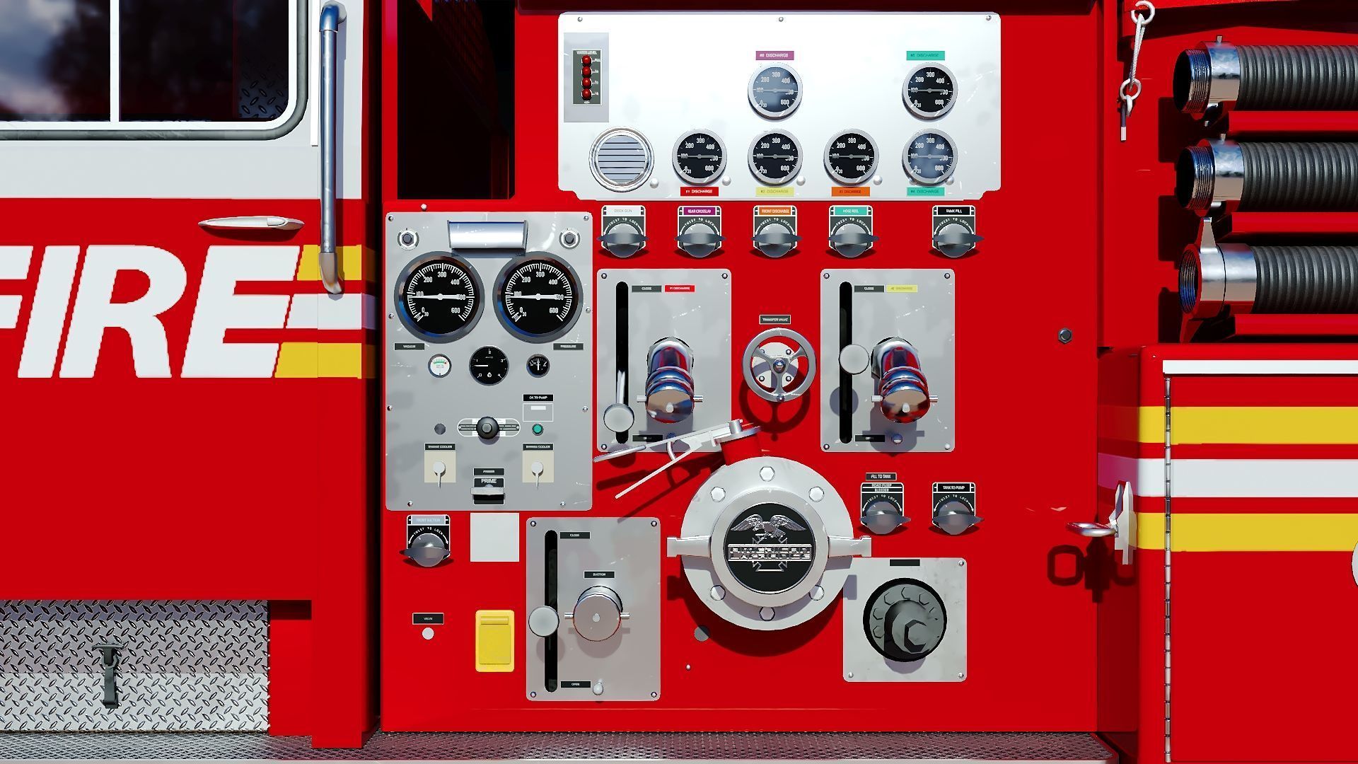 Fire truck American La France 1000 Engine FDNY Low-poly 3D model_23