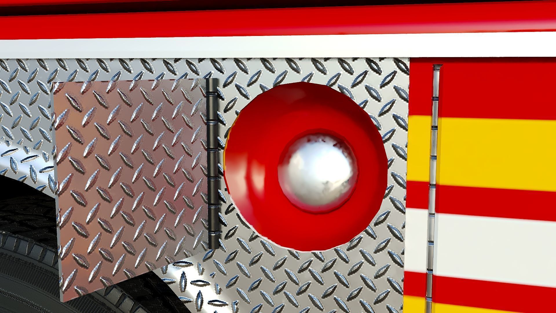 Fire truck American La France 1000 Engine FDNY Low-poly 3D model_26