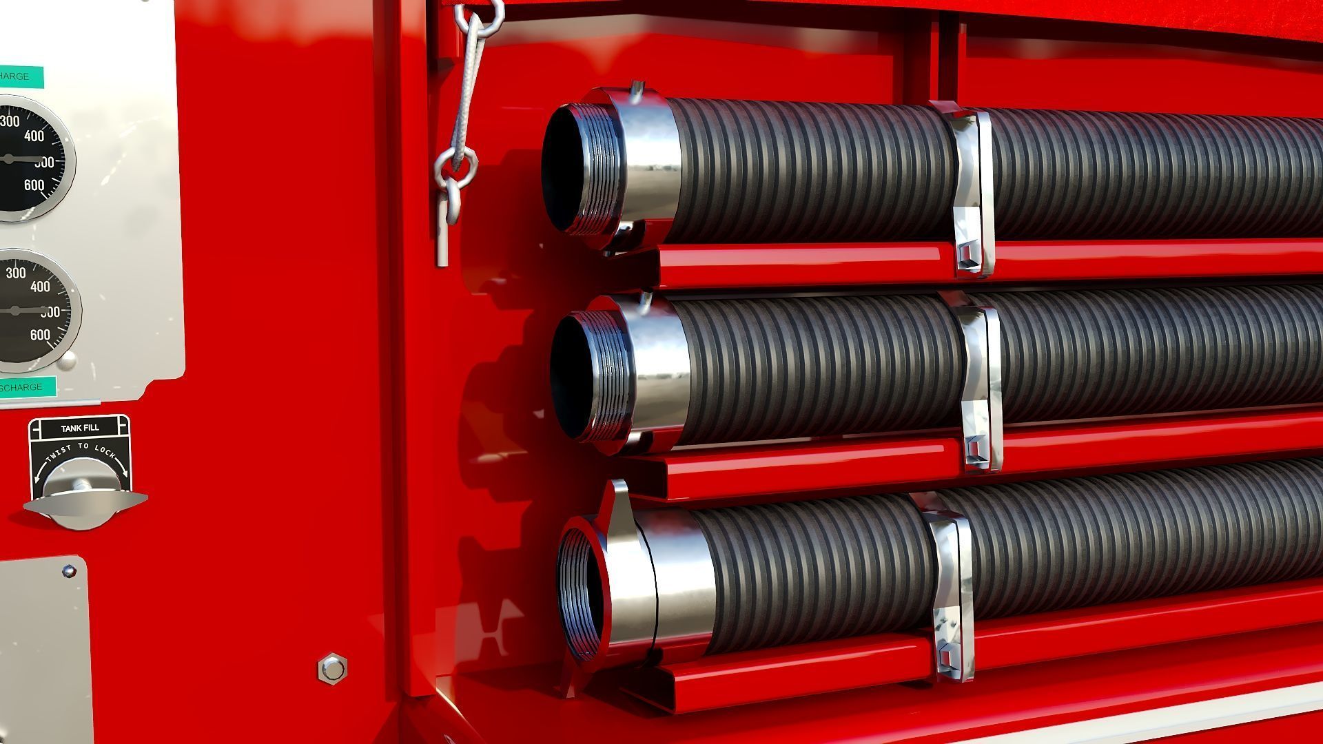 Fire truck American La France 1000 Engine FDNY Low-poly 3D model_25