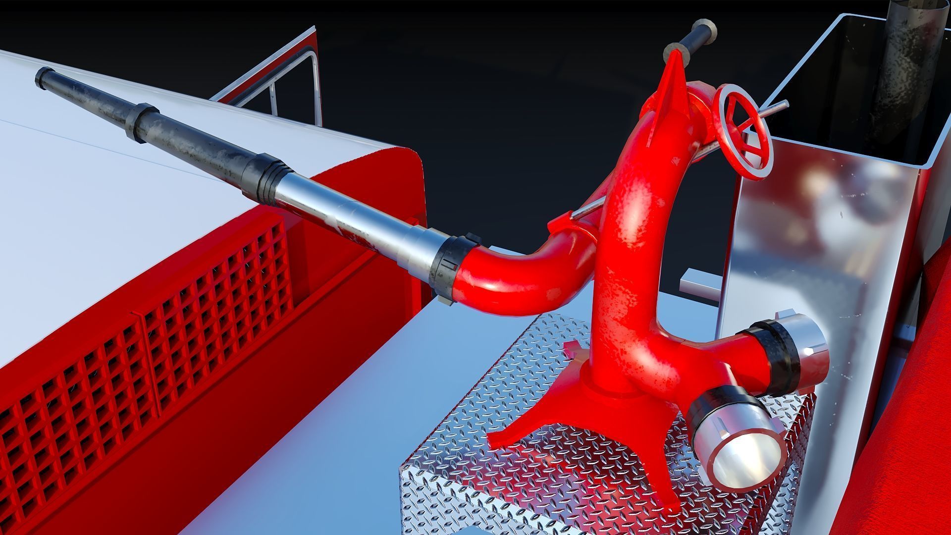 Fire truck American La France 1000 Engine FDNY Low-poly 3D model_29