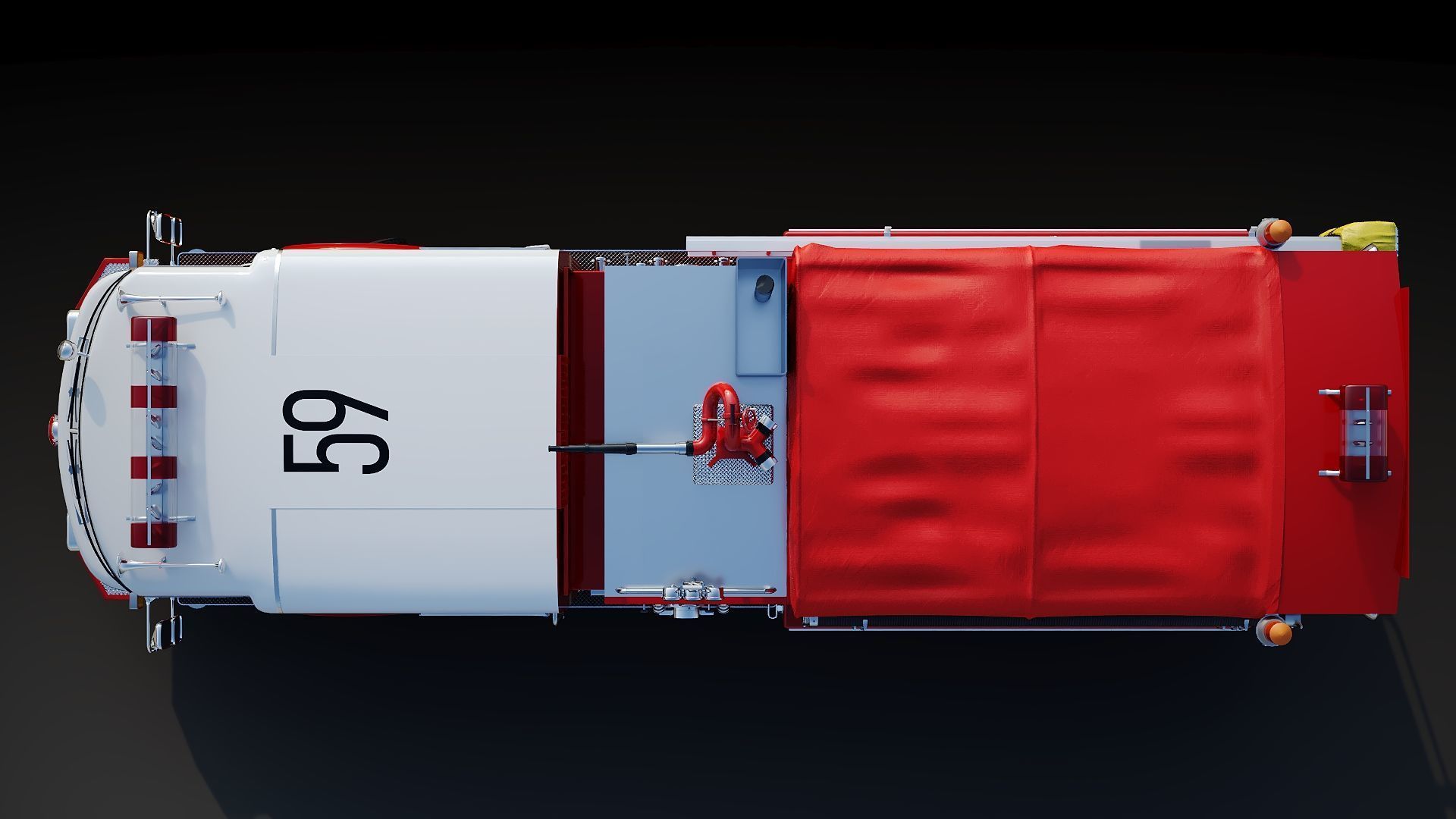 Fire truck American La France 1000 Engine FDNY Low-poly 3D model_16