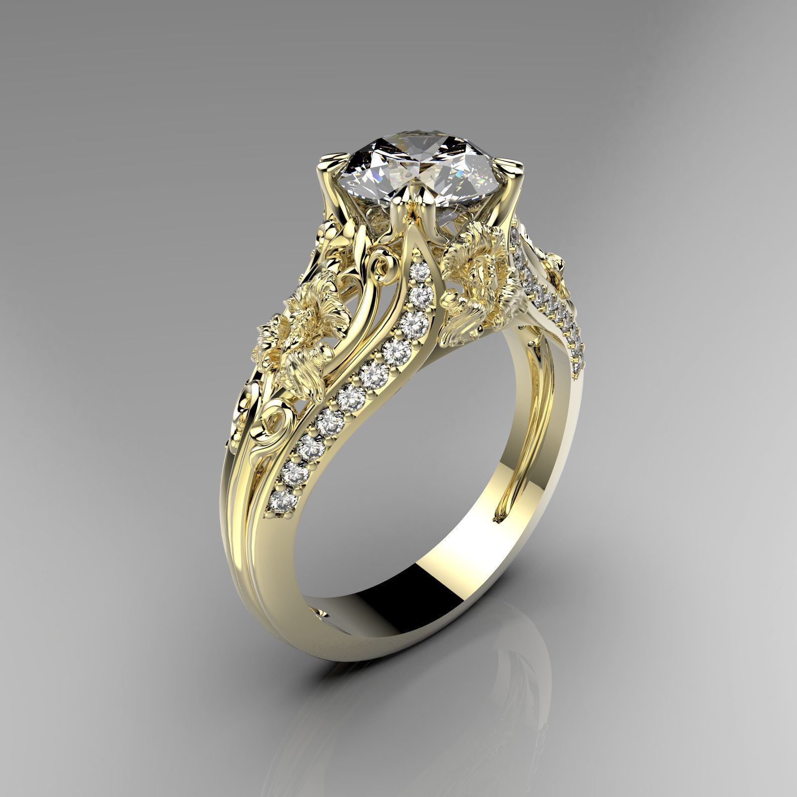 Diamond Ring Iris     sizes 6-10 3D print model_3