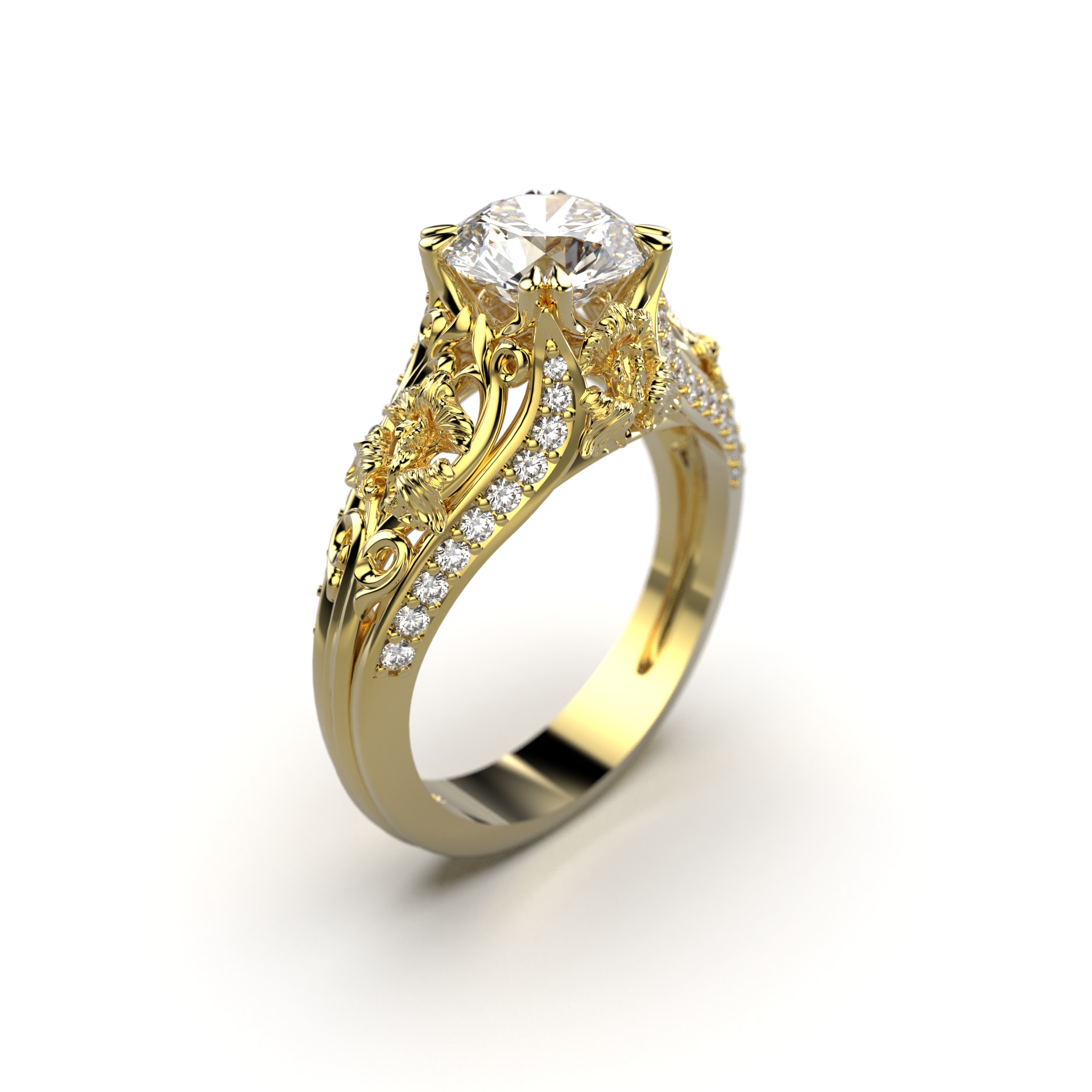 Diamond Ring Iris     sizes 6-10 3D print model_1
