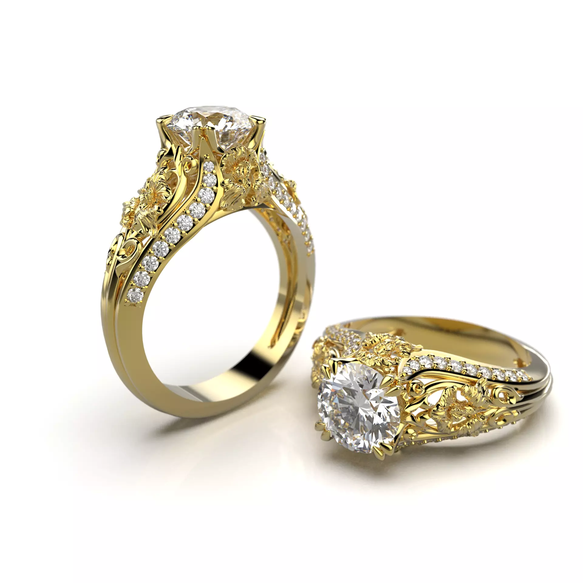 Diamond Ring Iris     sizes 6-10 3D print model_0