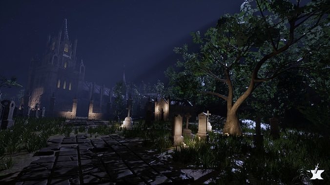 Dark Fantasy Church Pack Low-poly 3D model 5