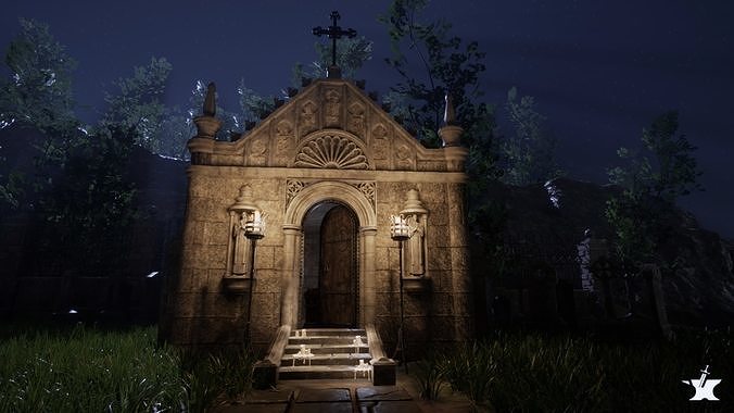 Dark Fantasy Church Pack Low-poly 3D model 2