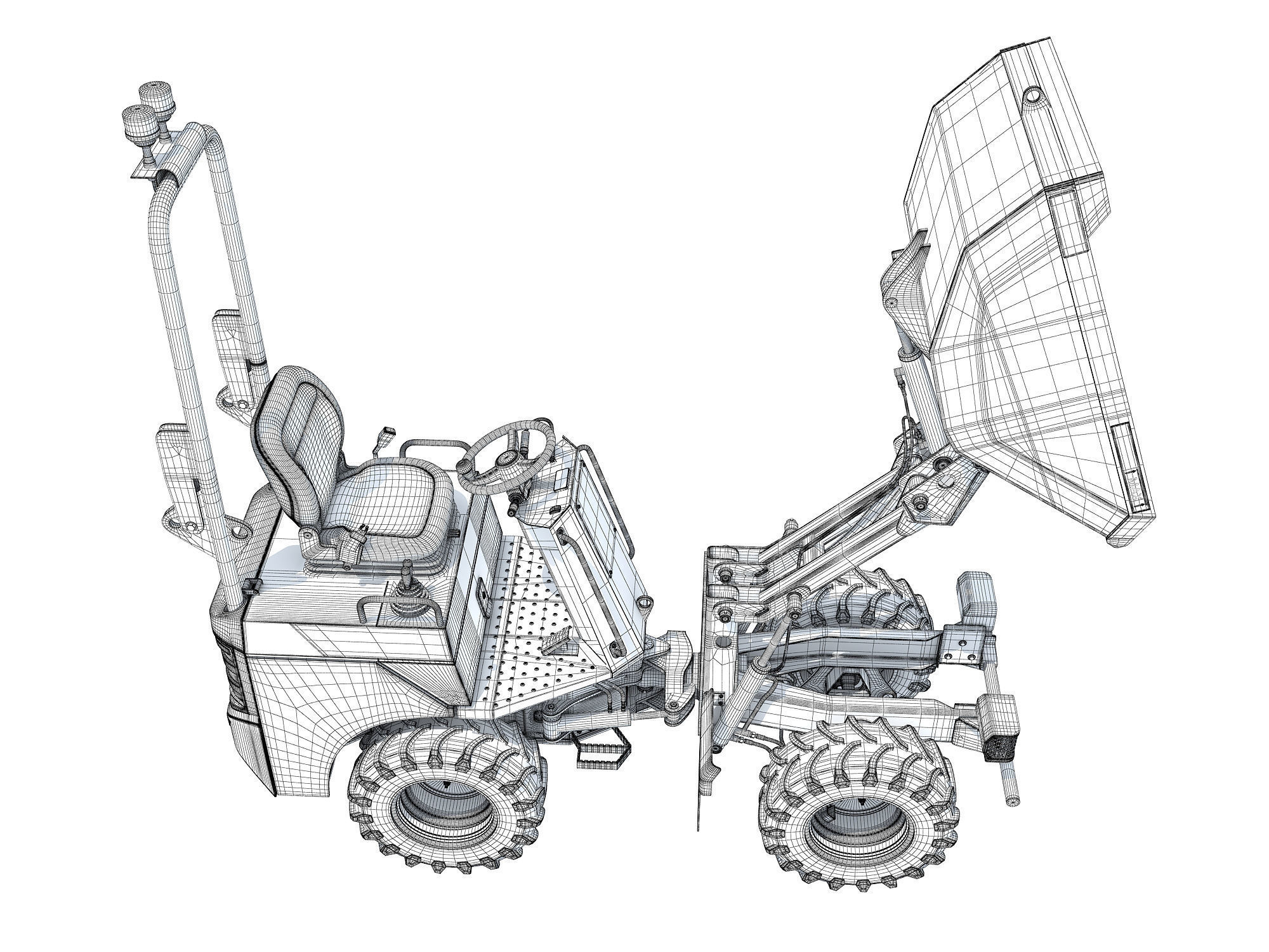 Site Dumper Bucket Vehicle 3D model_18