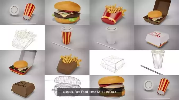 Generic Fast Food Items Set