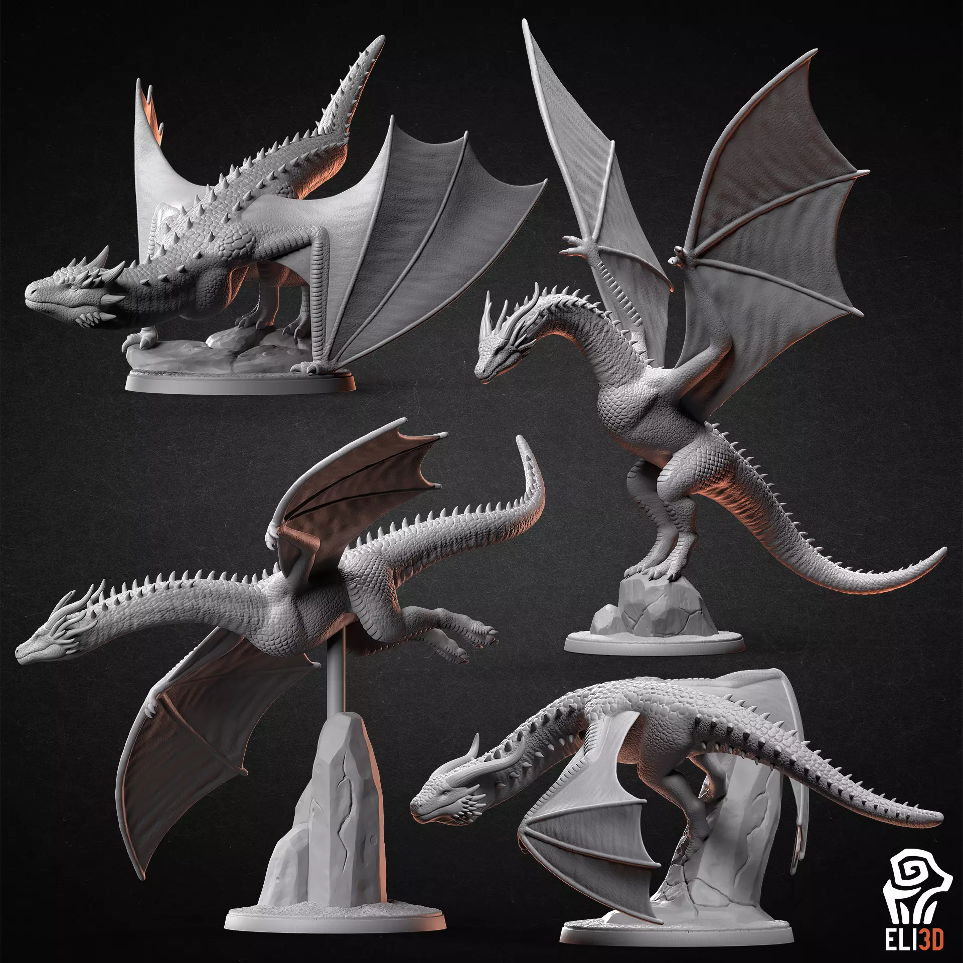 Dragons 3D print model_0