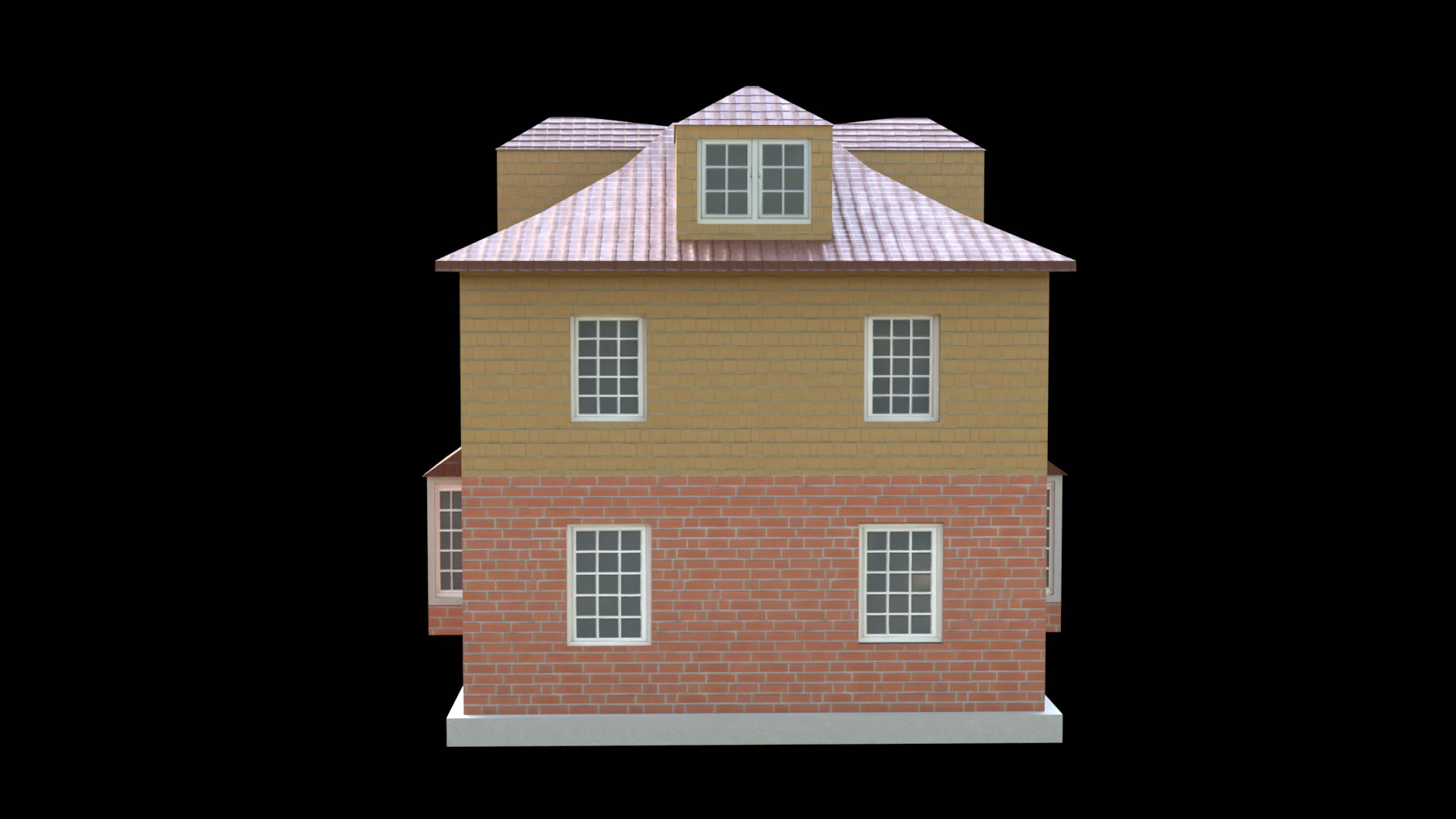 Suburban Building 5 Low-poly 3D model_5