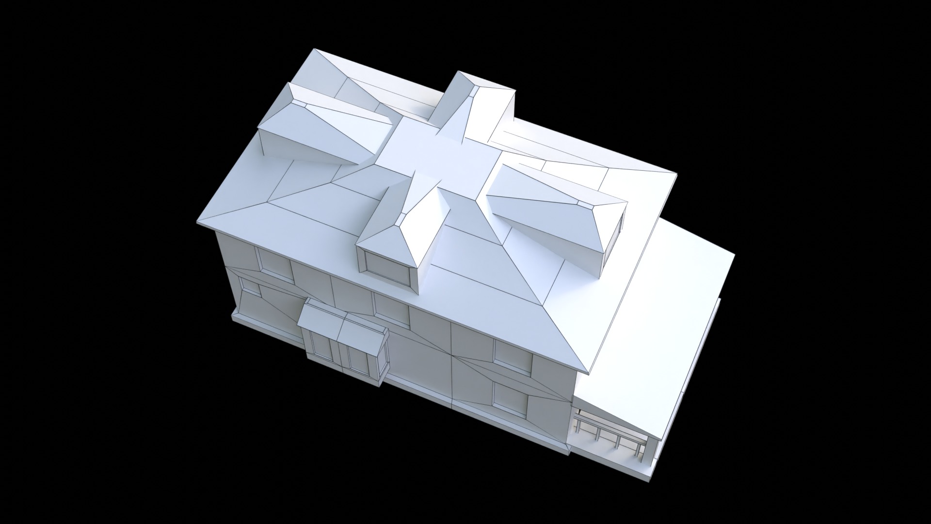 Suburban Building 5 Low-poly 3D model_10