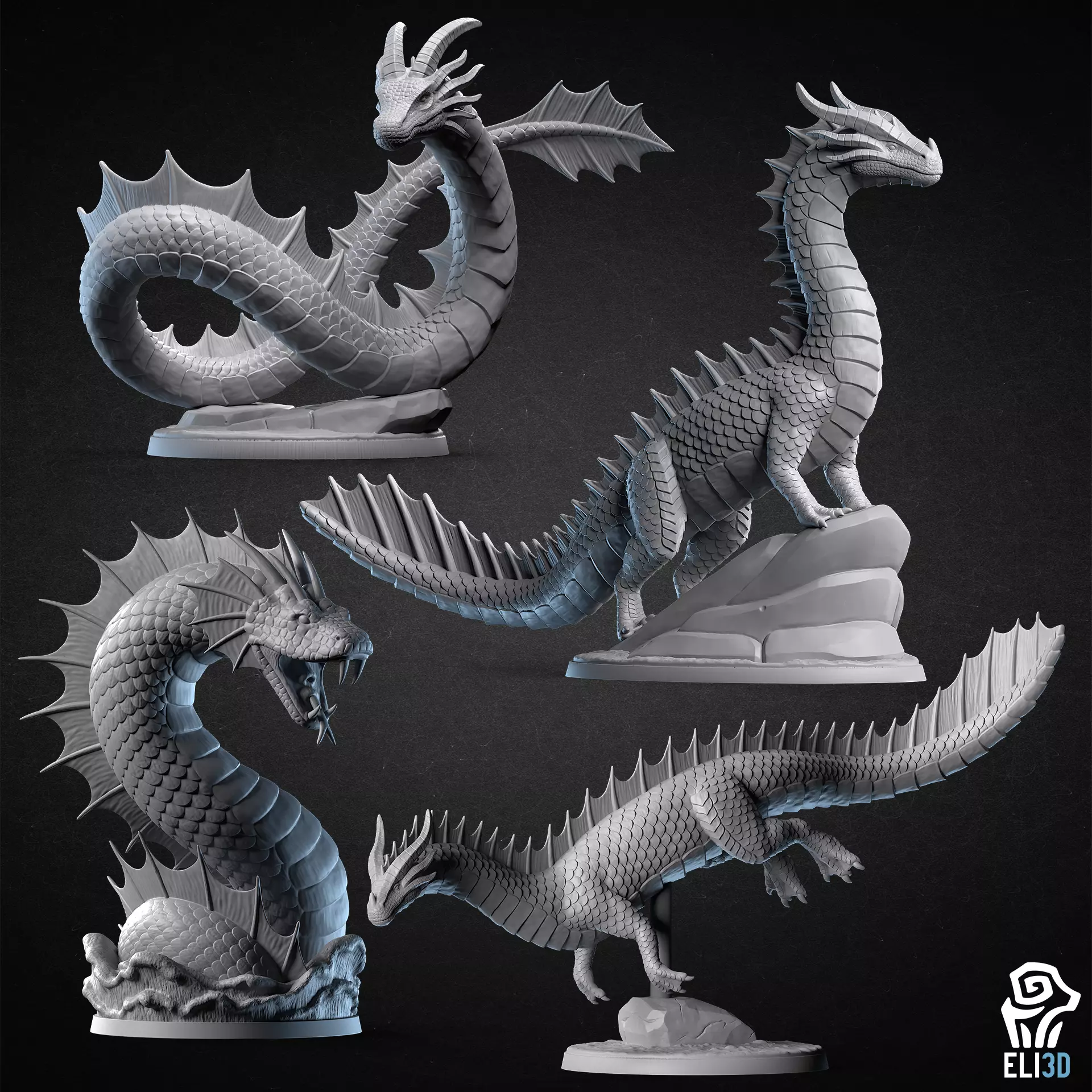 Sea Dragons 3D print model
