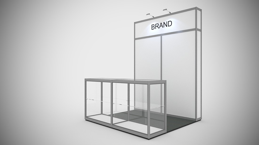 DISPLAY STAND EXHIBITION DESIGN 2x2 Altura 220 octanorm 3D model_3