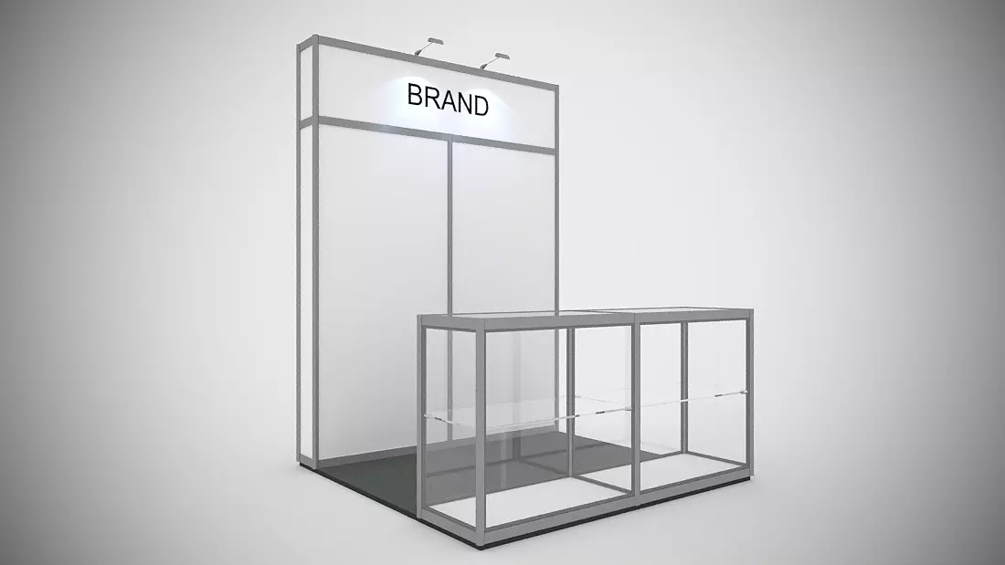 DISPLAY STAND EXHIBITION DESIGN 2x2 Altura 220 octanorm 3D model_0