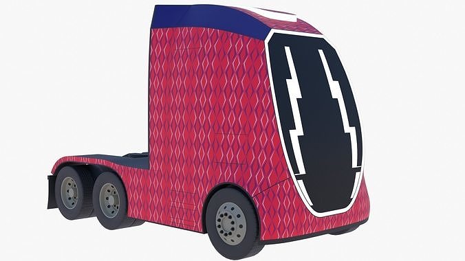 Future semitruck VI PBR 3D model 6