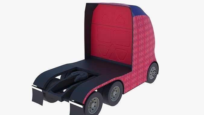 Future semitruck VI PBR 3D model 4