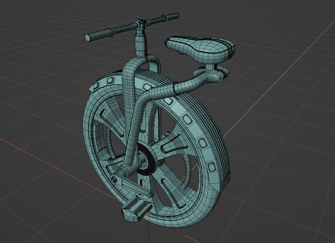 Sci-Fi Futuristic Unicycle  Low-poly 3D model_10