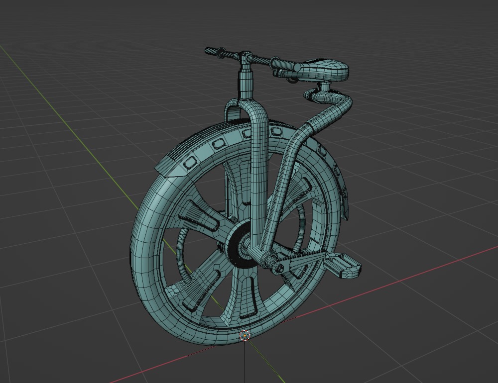 Sci-Fi Futuristic Unicycle  Low-poly 3D model_9