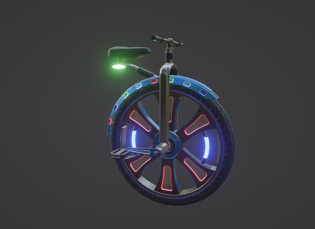 Sci-Fi Futuristic Unicycle  Low-poly 3D model_4