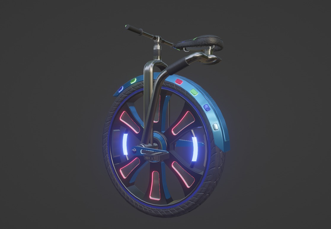 Sci-Fi Futuristic Unicycle  Low-poly 3D model_5