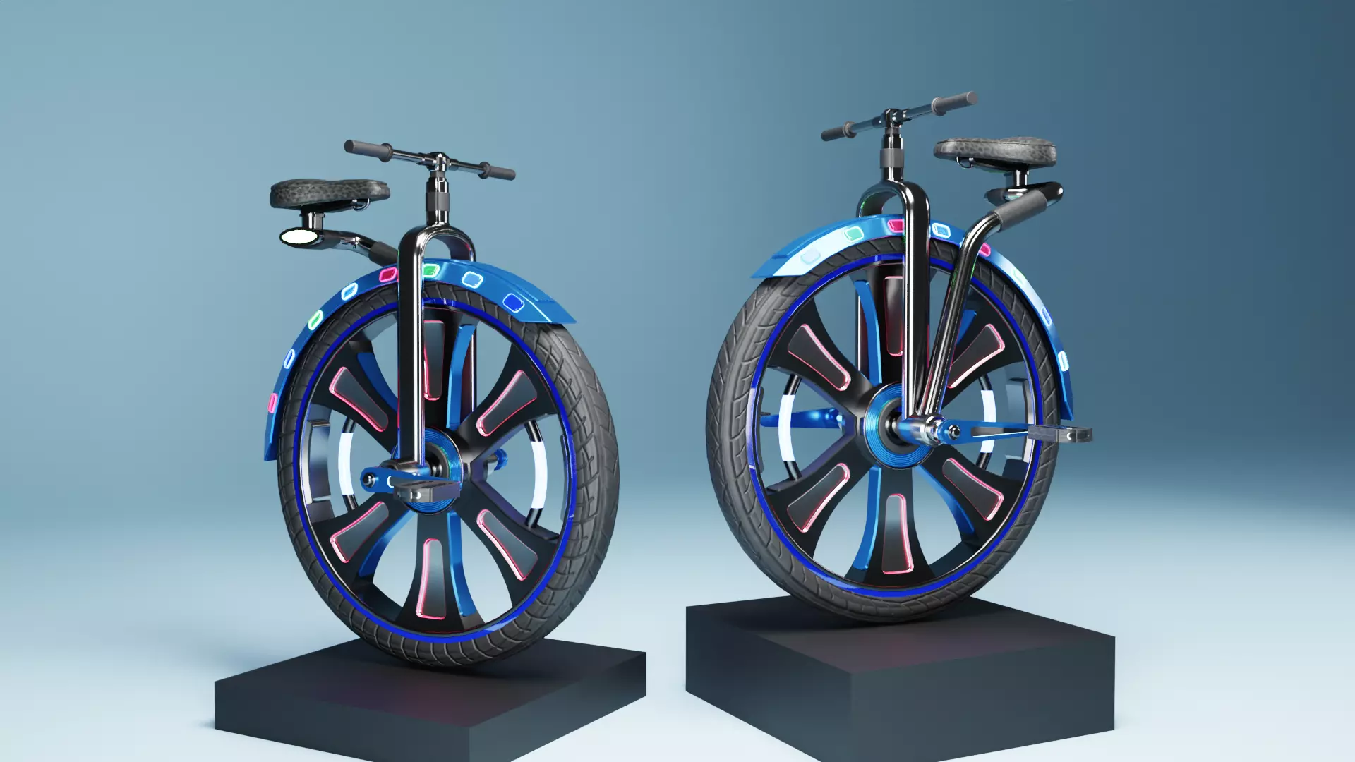Sci-Fi Futuristic Unicycle  Low-poly 3D model_0