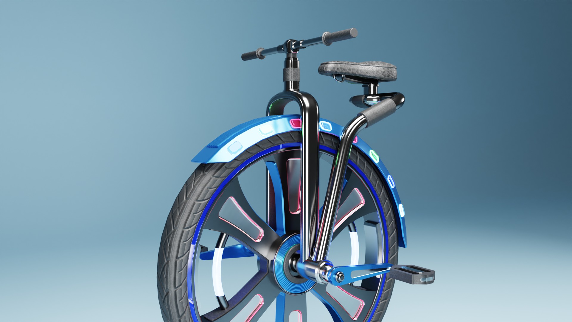 Sci-Fi Futuristic Unicycle  Low-poly 3D model_2