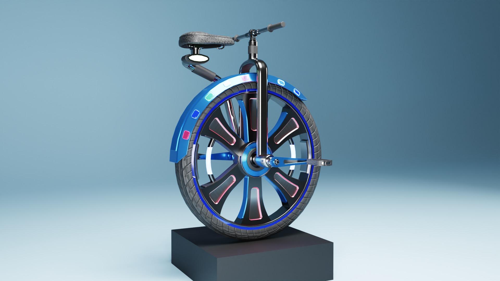 Sci-Fi Futuristic Unicycle  Low-poly 3D model_1