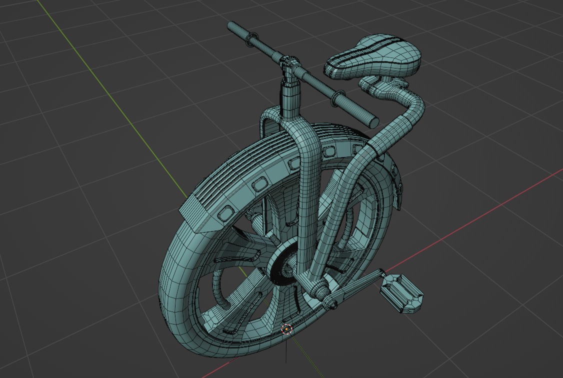 Sci-Fi Futuristic Unicycle  Low-poly 3D model_11