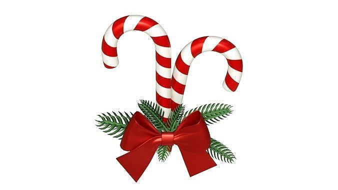 Christmas Canes 01 Low-poly 3D model 4
