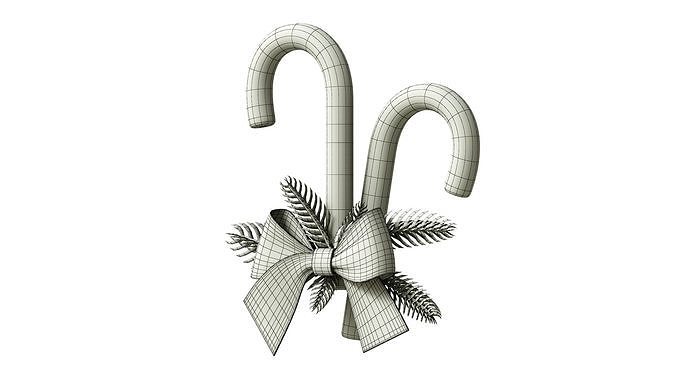 Christmas Canes 01 Low-poly 3D model 7