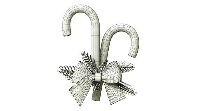 Christmas Canes 01 Low-poly 3D model 5